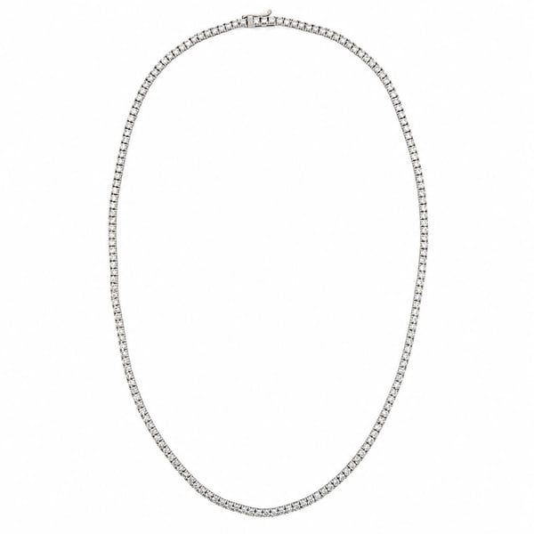 14K White Gold 9.50 Ct. Diamond Tennis Necklace