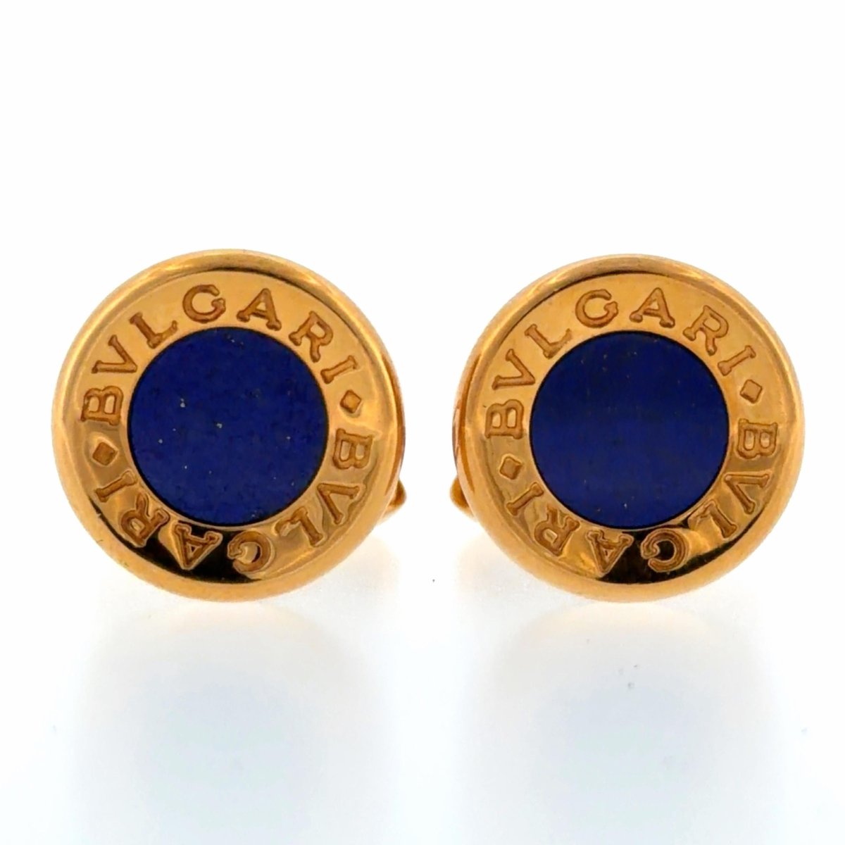 BVLGARI 18K Yellow Gold Lapiz Lazuli Cufflinks
