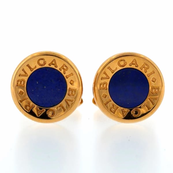BVLGARI 18K Yellow Gold Lapiz Lazuli Cufflinks