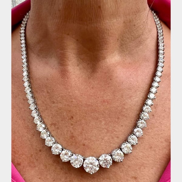 Platinum GIA Certified 58.30 Ct. Graduated Diamond Necklace