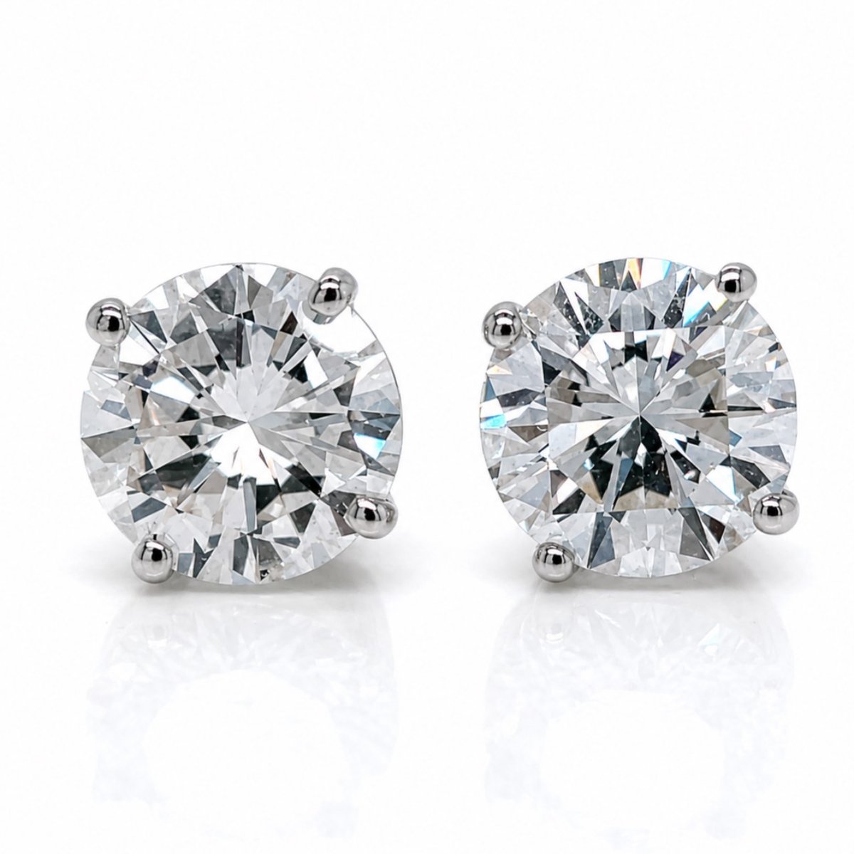14K White Gold 5.59 Ct. Diamond Stud Earrings