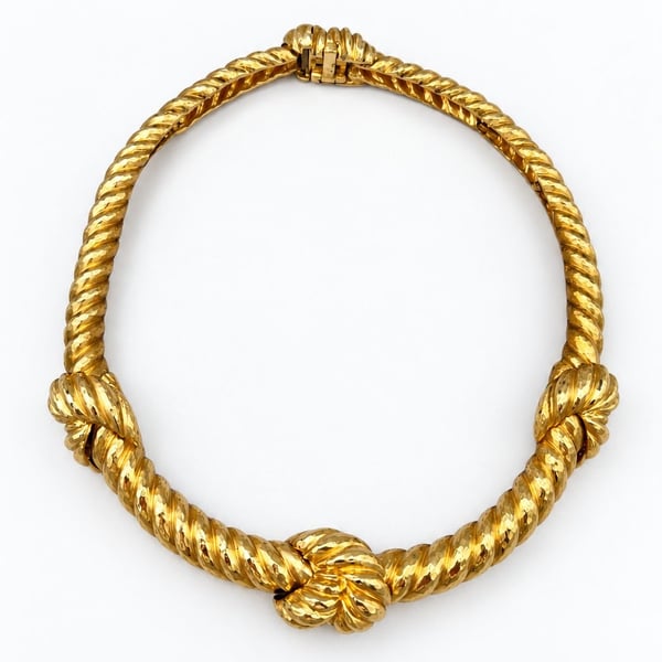 DAVID WEBB Vintage 18K Yellow Gold Choker Necklace
