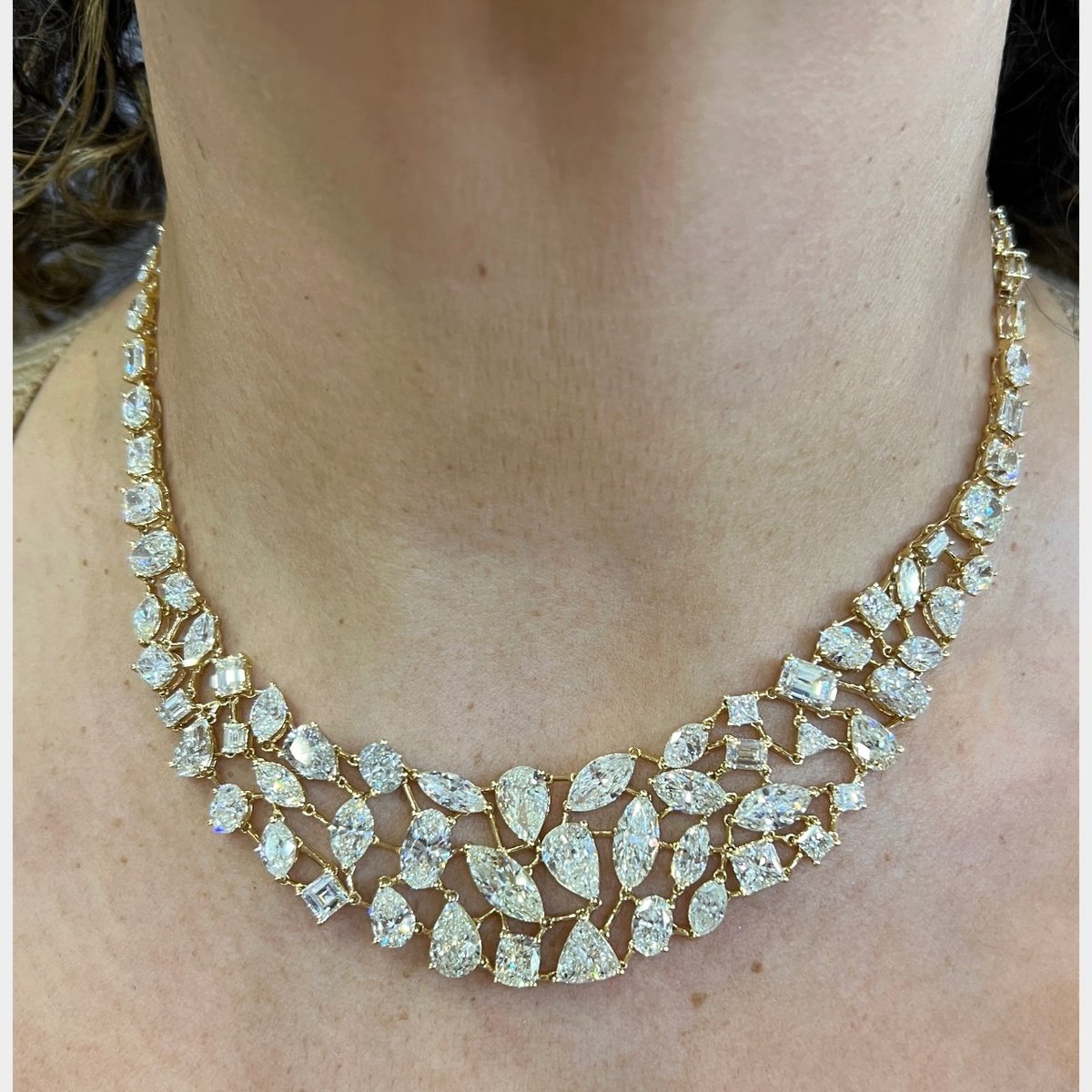 18K Yellow Gold 57.50 Ct. Diamond Necklace