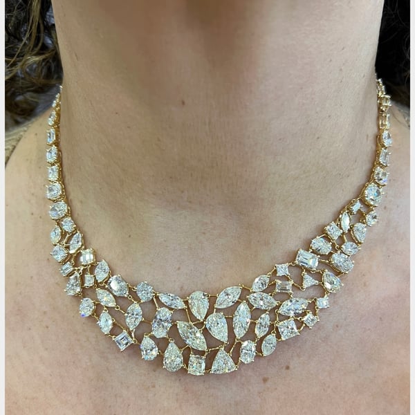 18K Yellow Gold 57.50 Ct. Diamond Necklace