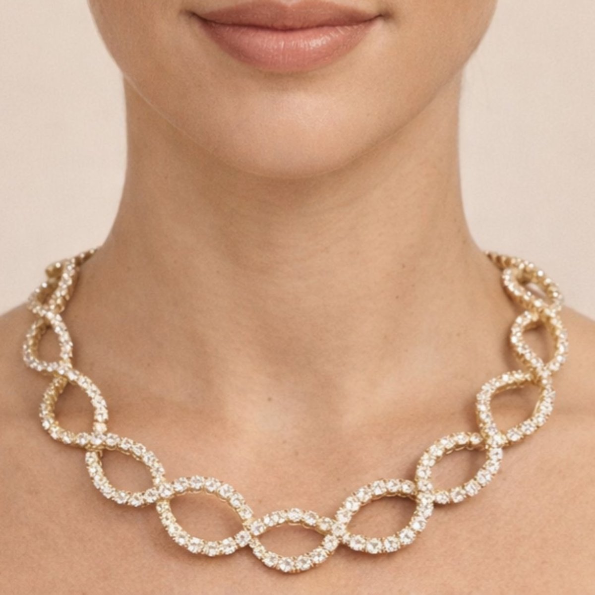 French 18K Yellow Gold 89.00 Ct. Diamond Necklace