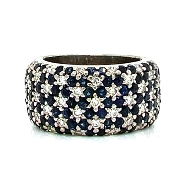18K White Gold Sapphire & Diamond Ring