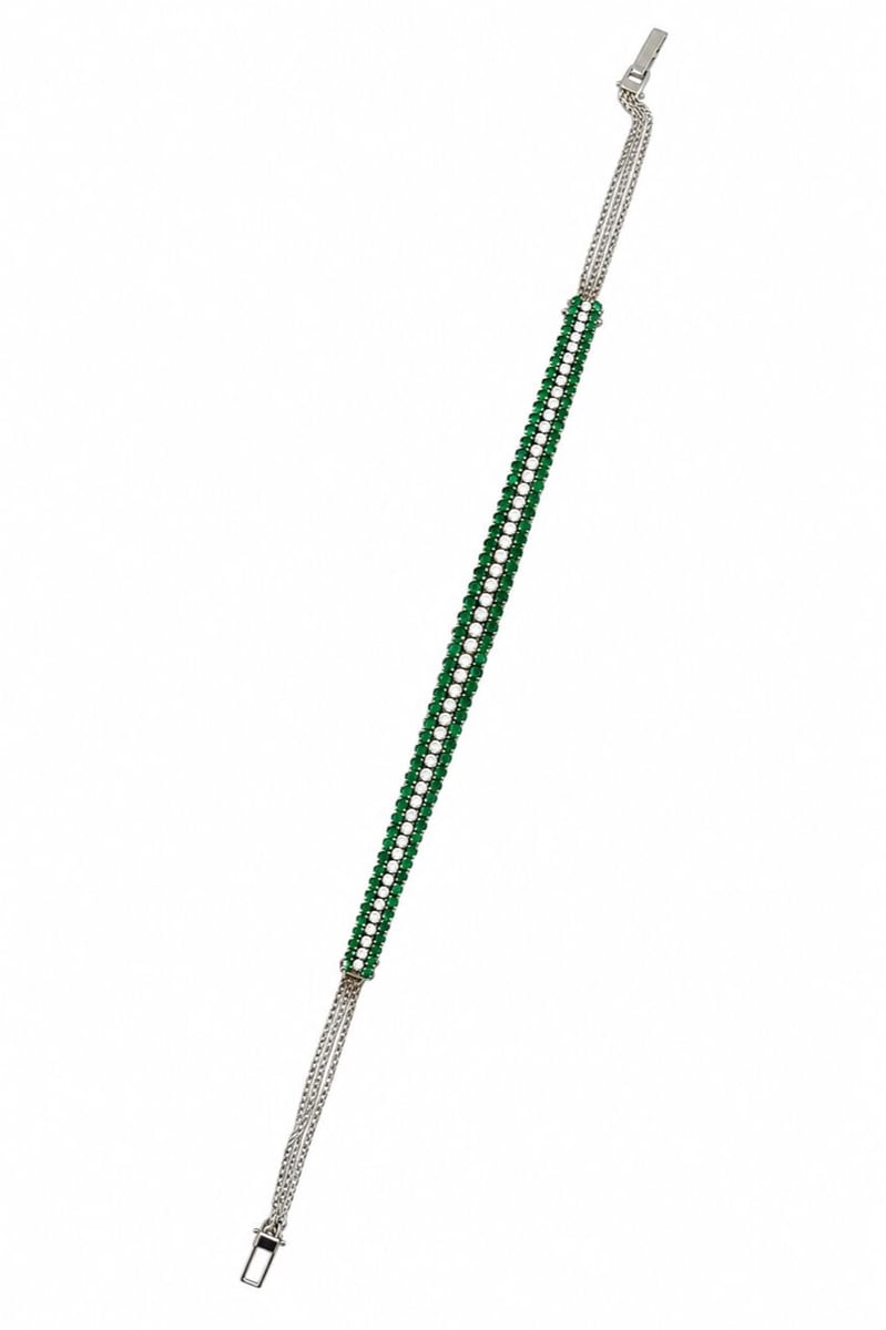 18K White Gold & Platinum Choker set with Emeralds and Diamonds