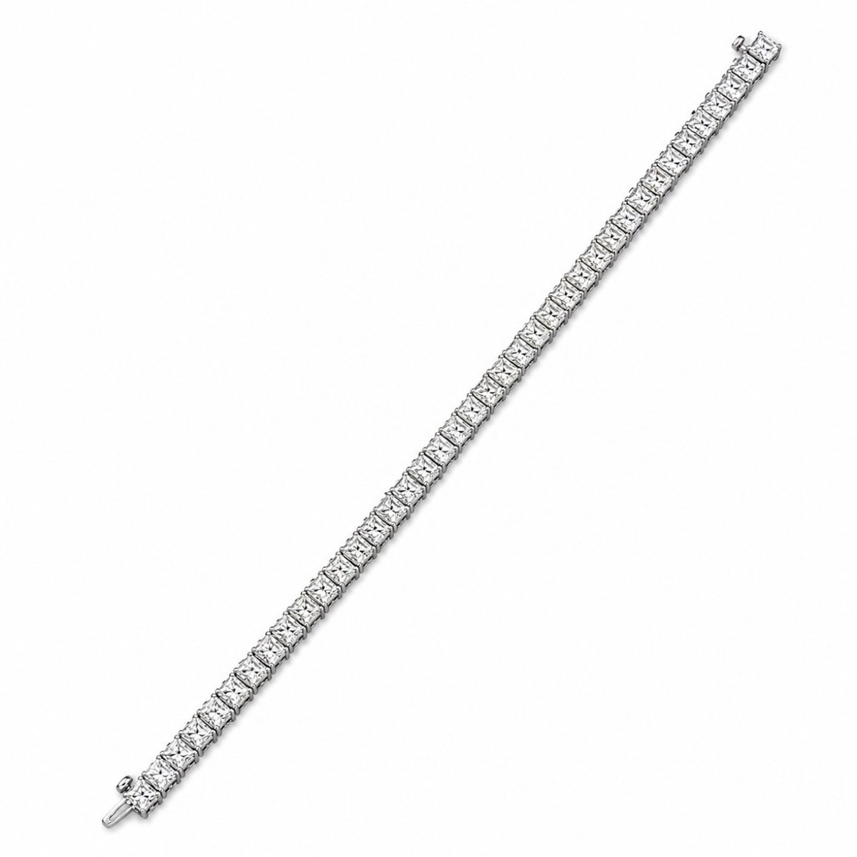 Platinum 21.50 Ct. Radiant-cut Diamond Tennis Bracelet
