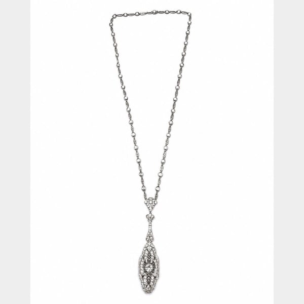 Art Deco Platinum 13.70 Ct. Diamond Necklace