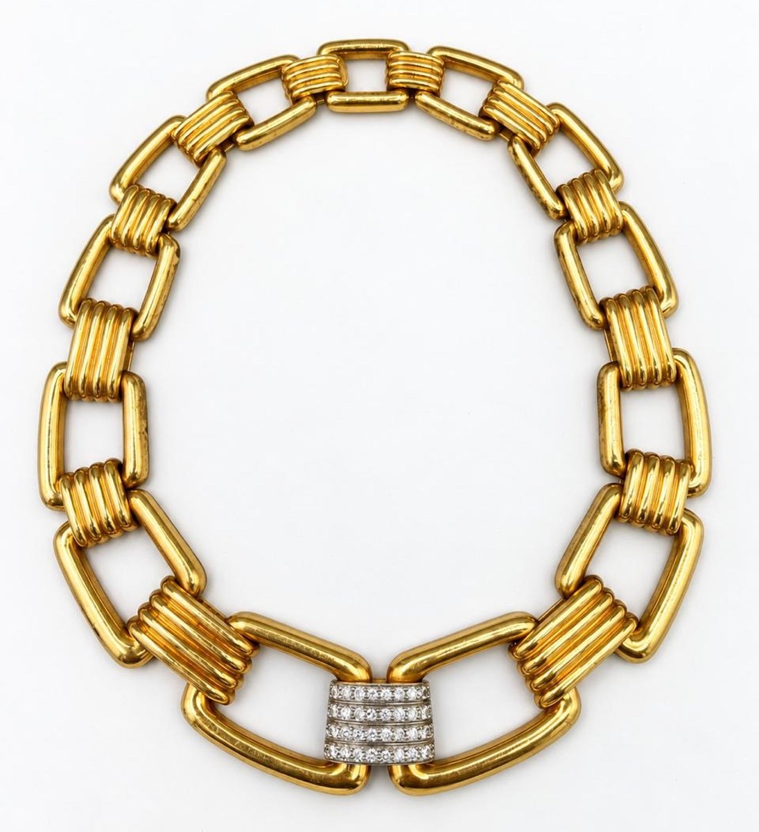 DAVID WEBB Vintage 18K Yellow Gold Diamond Necklace