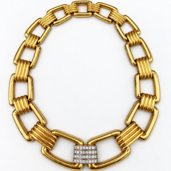 DAVID WEBB Vintage 18K Yellow Gold Diamond Necklace