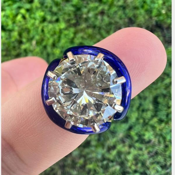 18K Yellow Gold GIA Certified 6.97 Ct. Diamond Ring