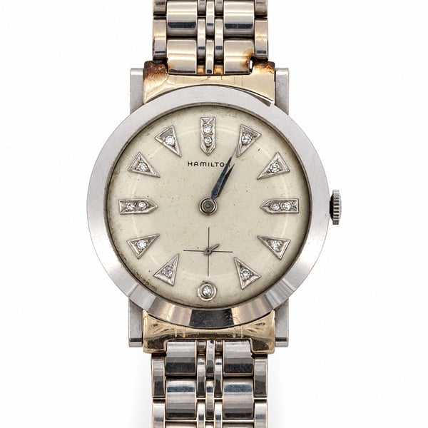 HAMILTON 1960s 14K White Gold Watch