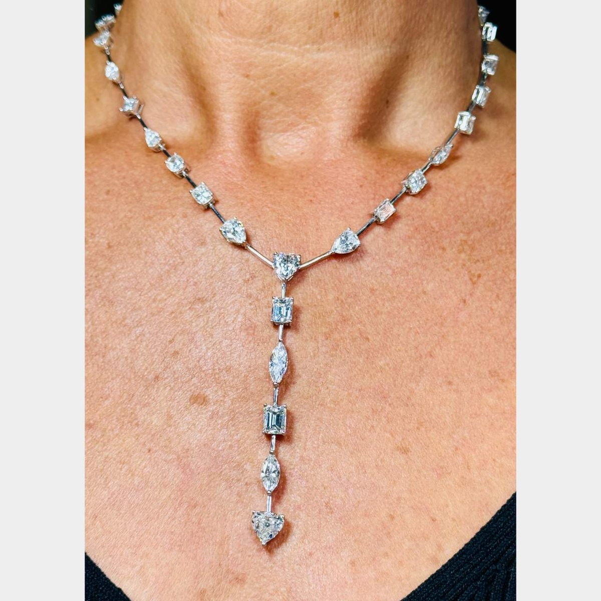 Platinum GIA Certified 21.76 Ct. Diamond Necklace