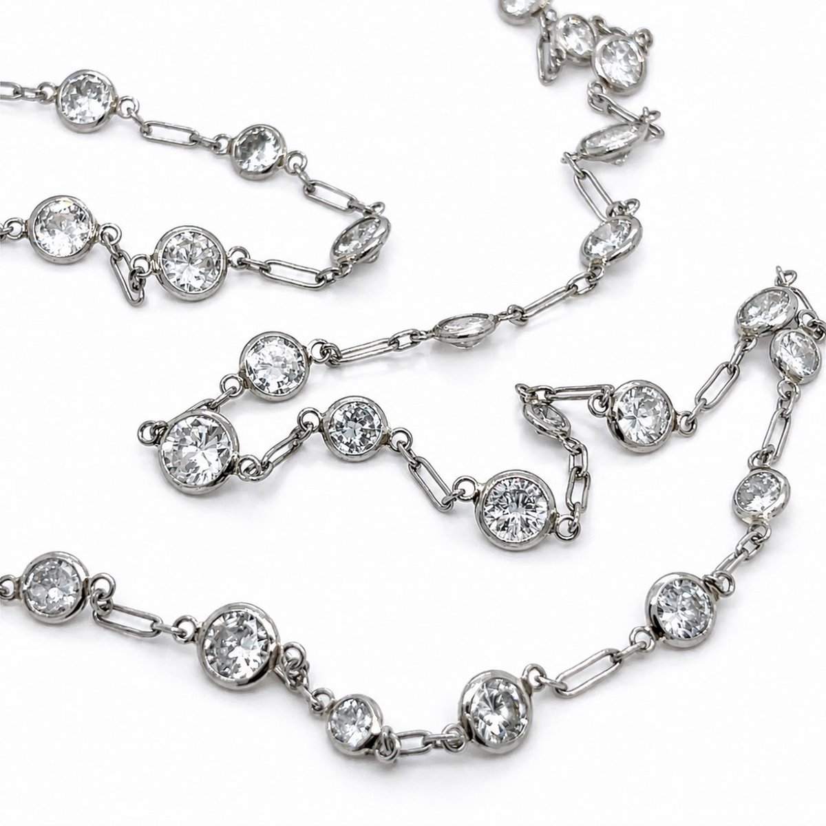 Platinum 8.70 Ct. Diamond by the Yard Necklace