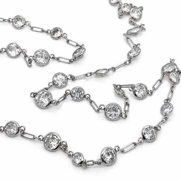 Platinum 8.70 Ct. Diamond by the Yard Necklace