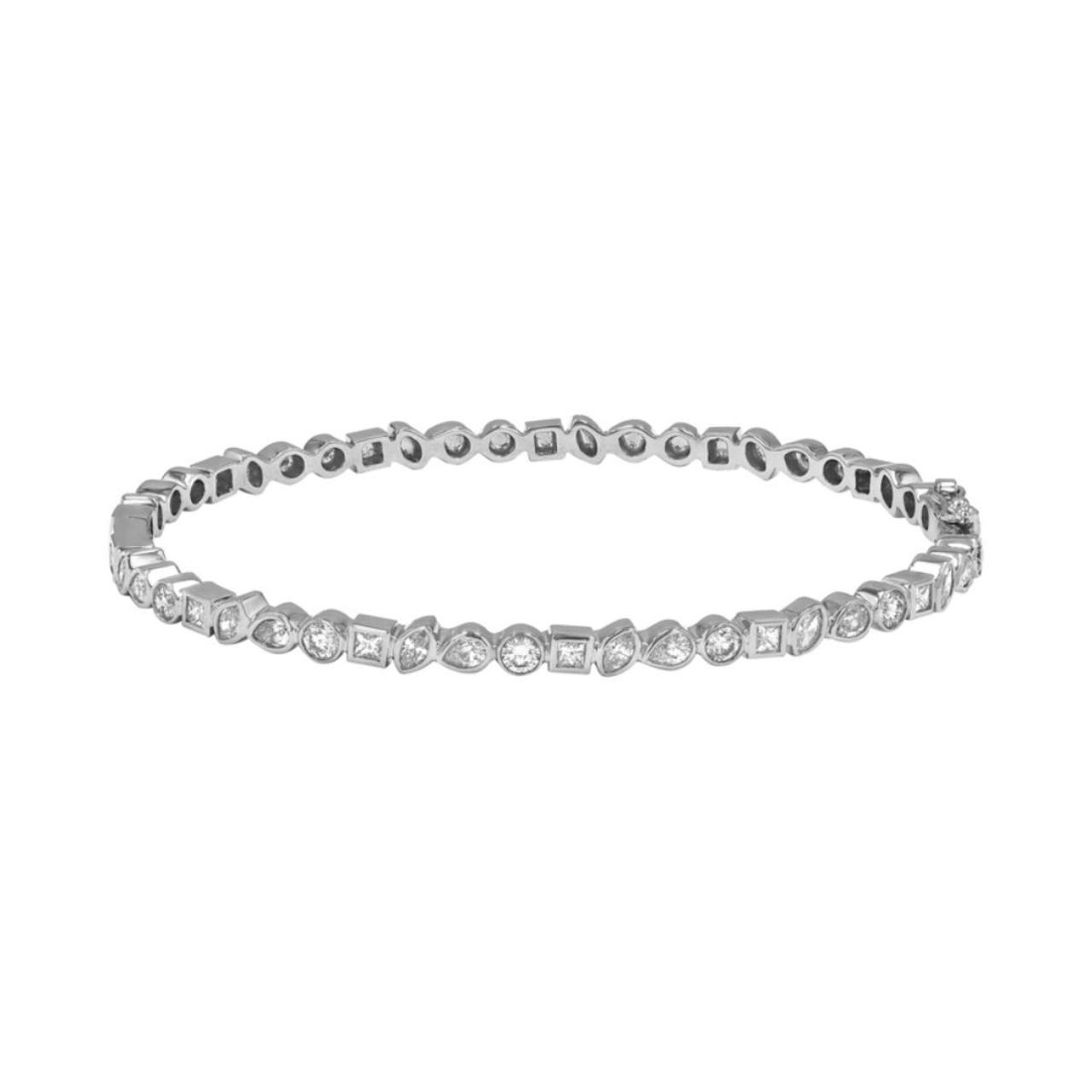 Tipsy Tennis Bangle White Gold