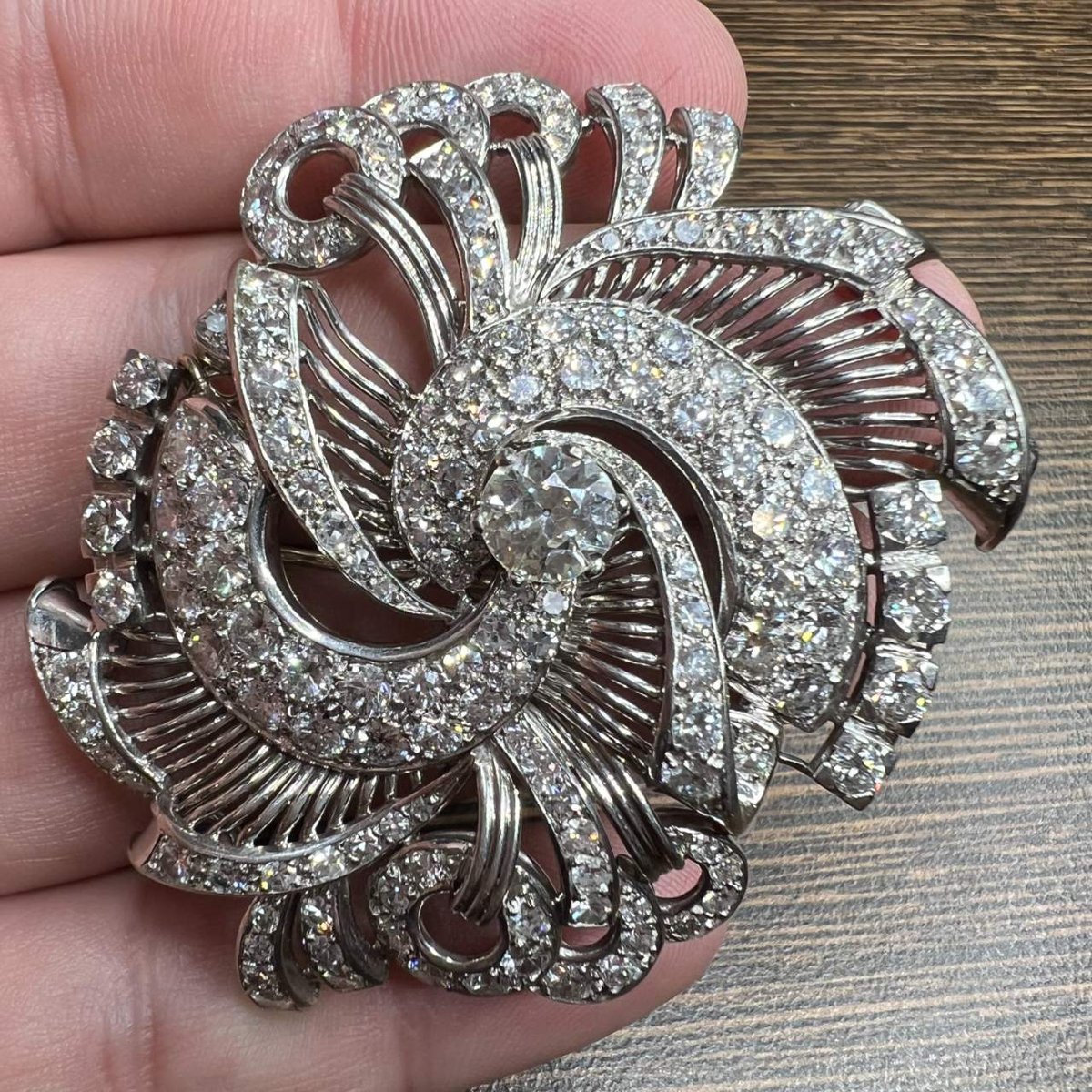 Art Deco Platinum Diamond Brooch