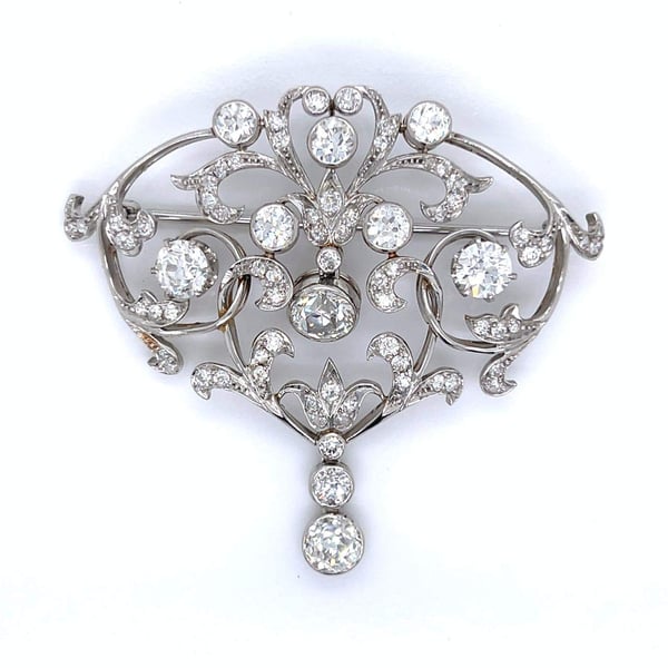 7.80 Ct. Art Deco Diamond Brooch