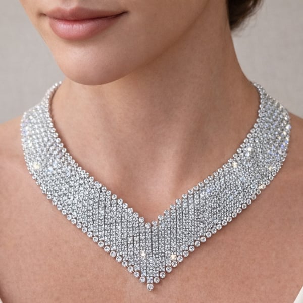 Platinum & 18K White Gold 73.72 Ct. Diamond Necklace