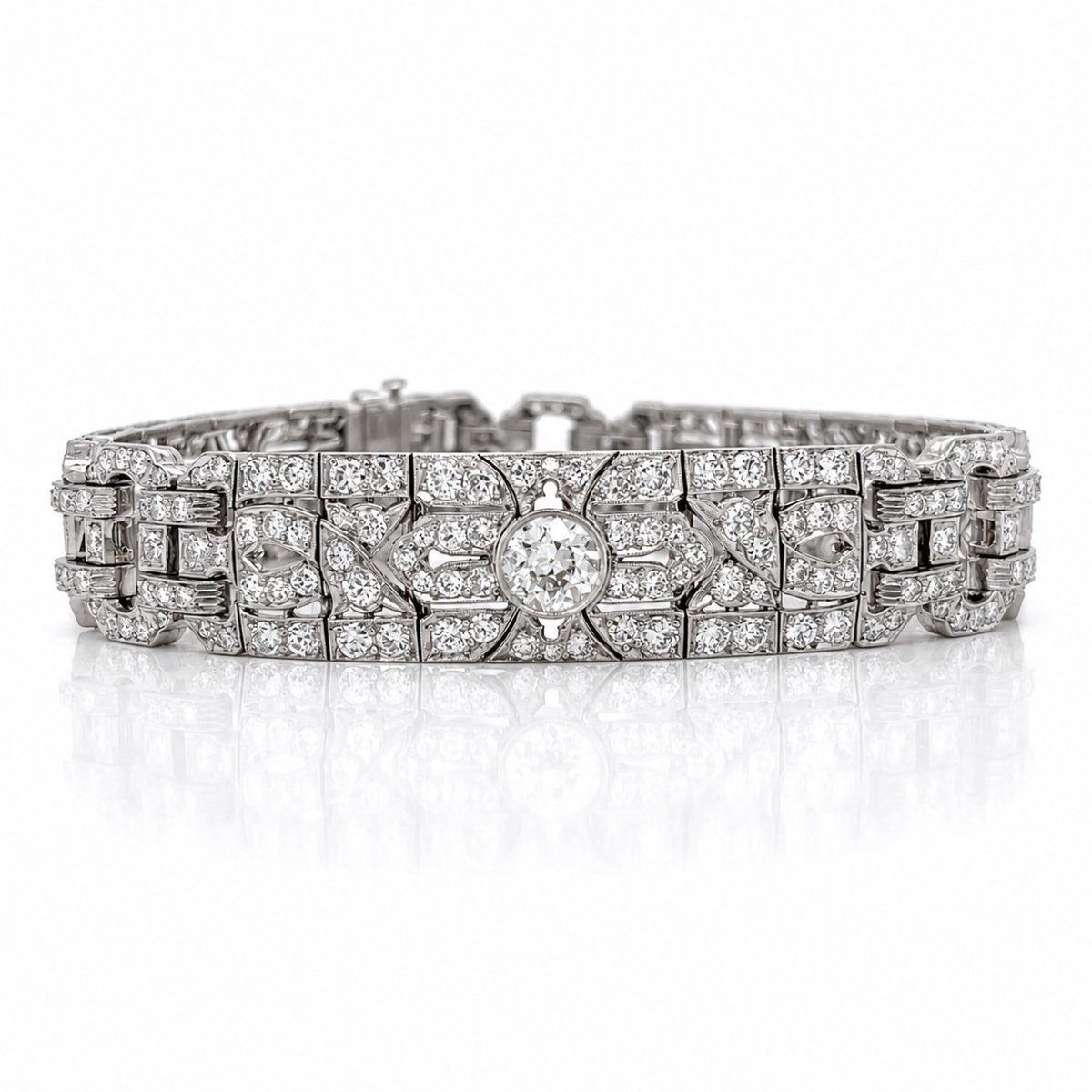 Art Deco Platinum 13.50 Ct. Diamond Bracelet