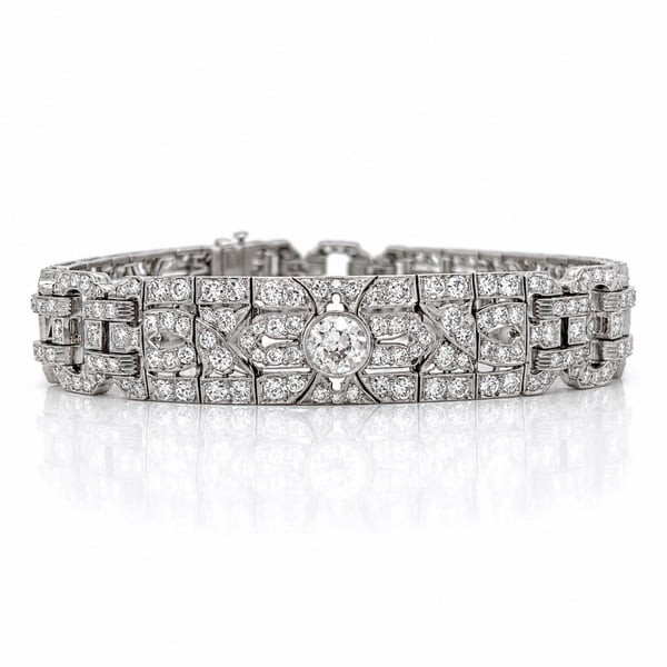 Art Deco Platinum 13.50 Ct. Diamond Bracelet