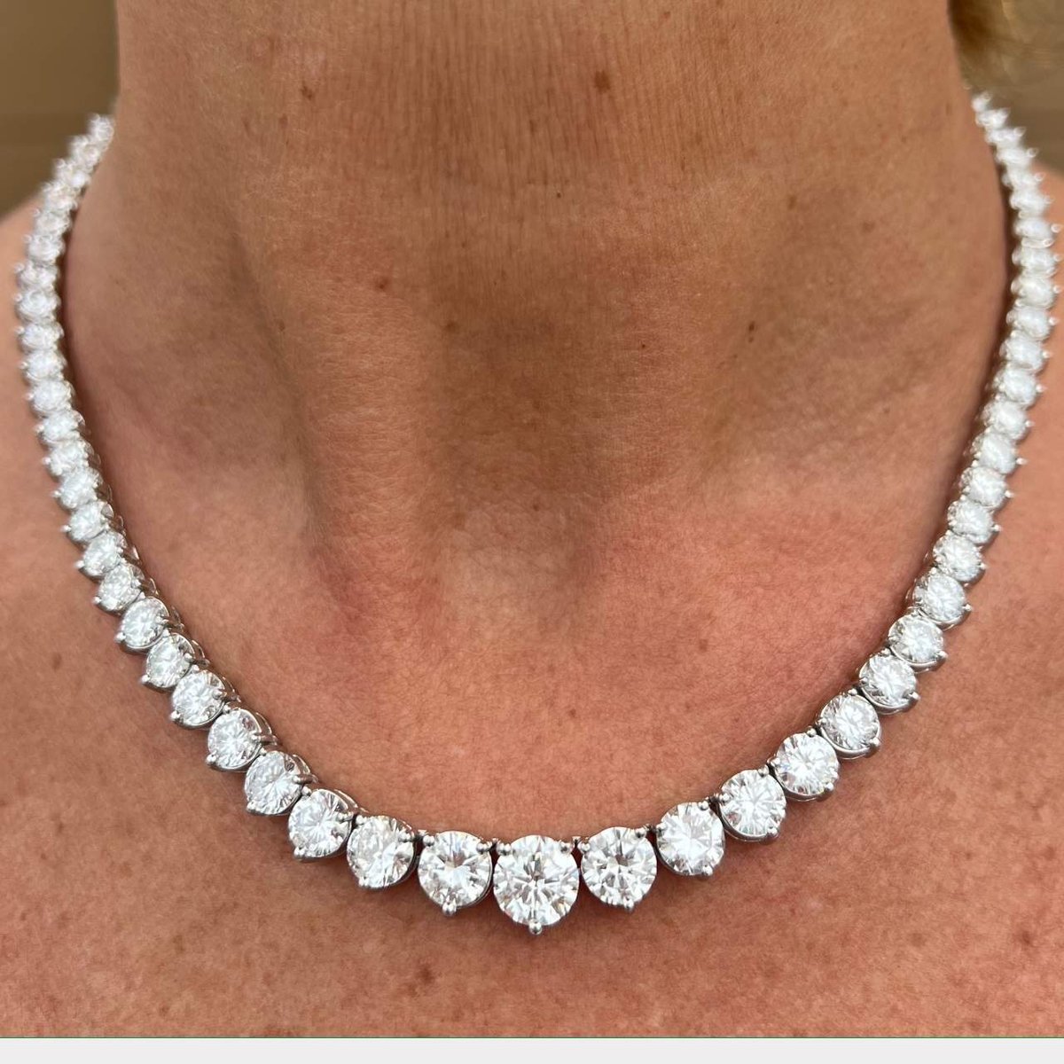 39.60 Ct Diamond Tennis Necklace