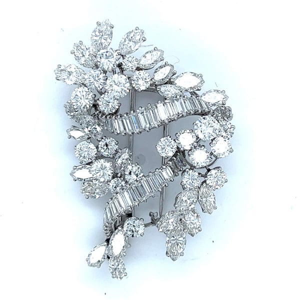Platinum 12.90 Ct. Diamond Brooch