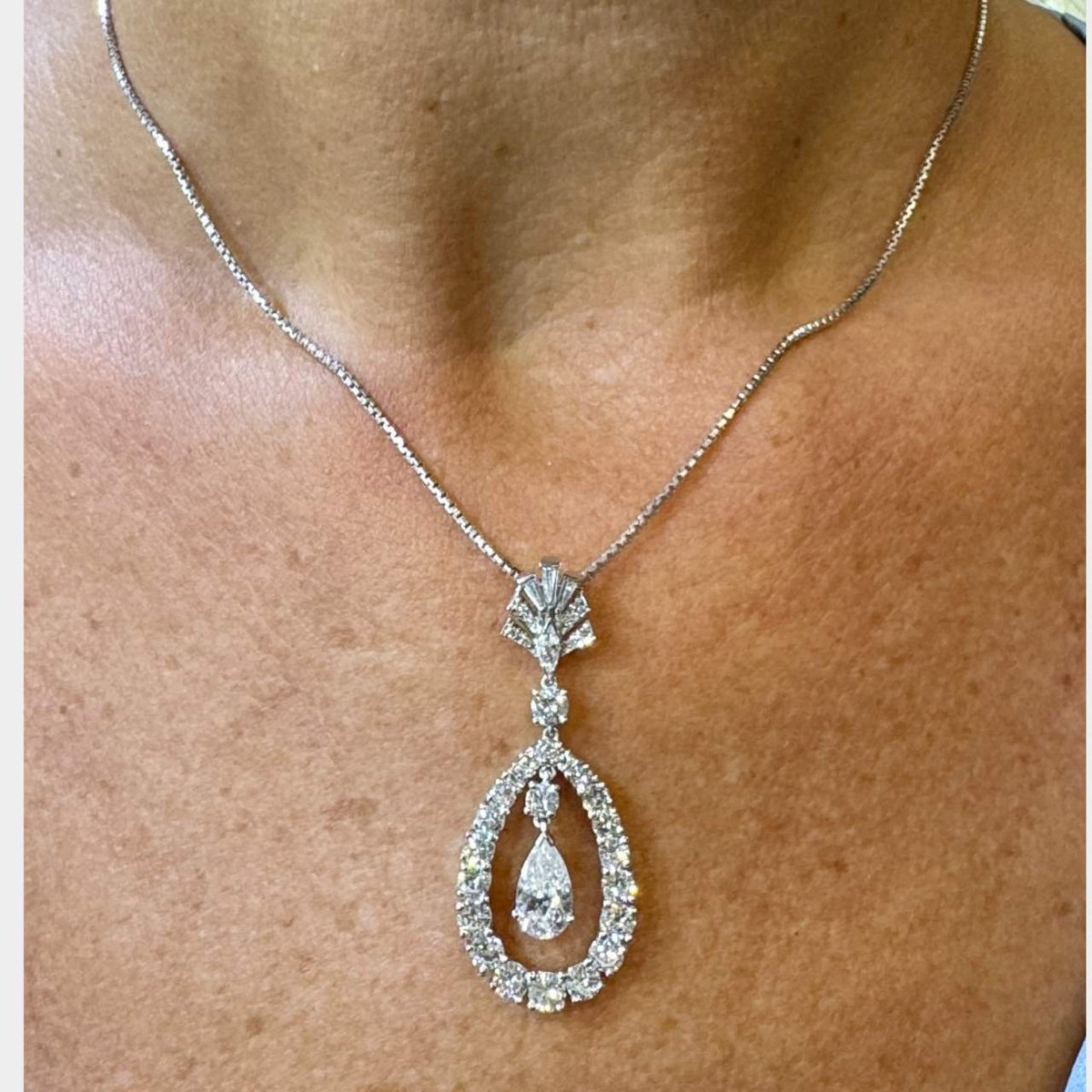1950’s PLatinum 4.05 Ct. Diamond Necklace