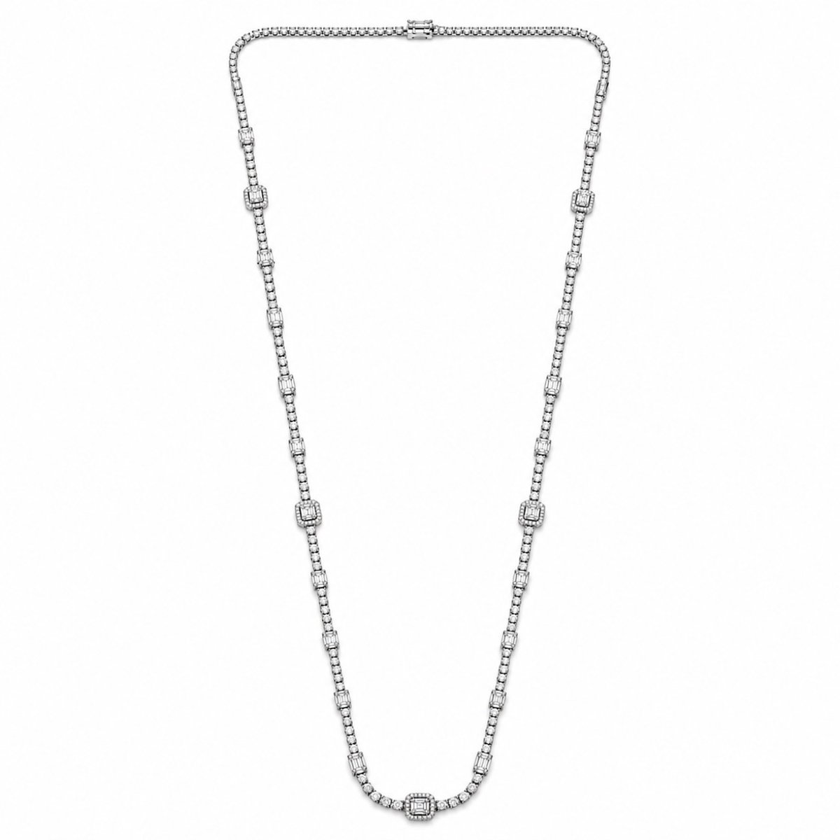 18K White Gold 21.00 Ct. Diamond Necklace