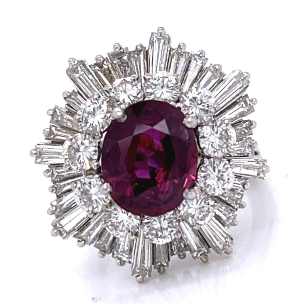 1960’s 18K White Gold Ruby & Diamond Ring