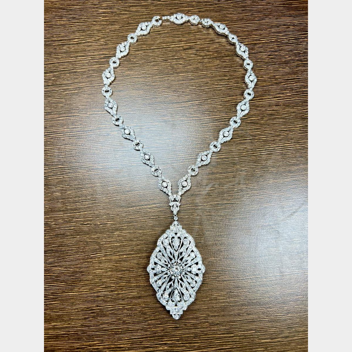 Art Deco Platinum 21.85 Ct. Diamond Necklace