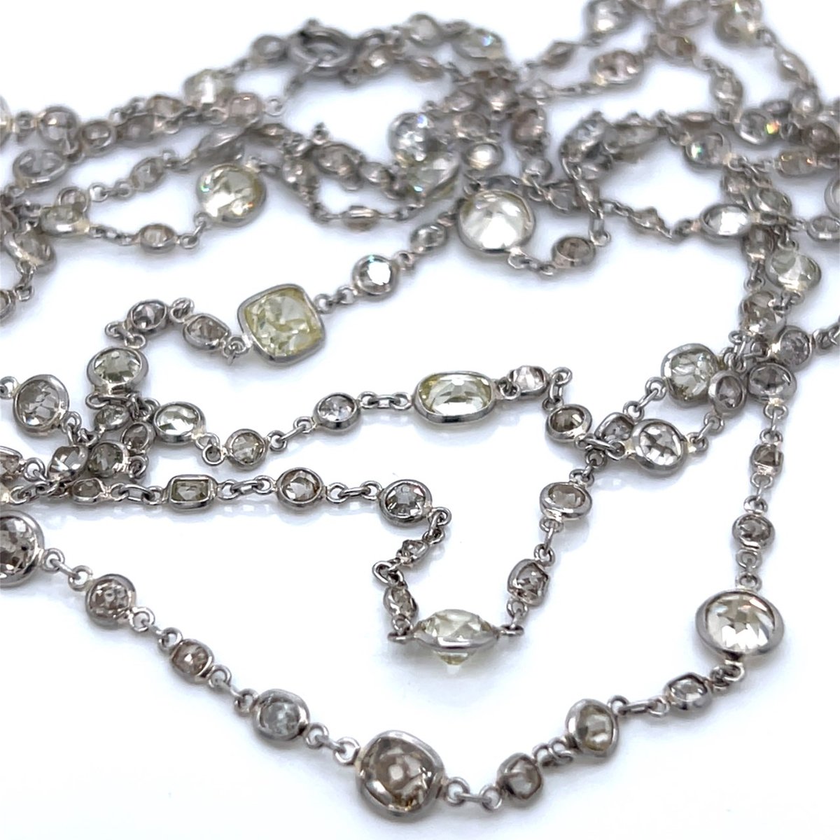 Platinum 39.00 Ct. Diamond by the Yard Necklace