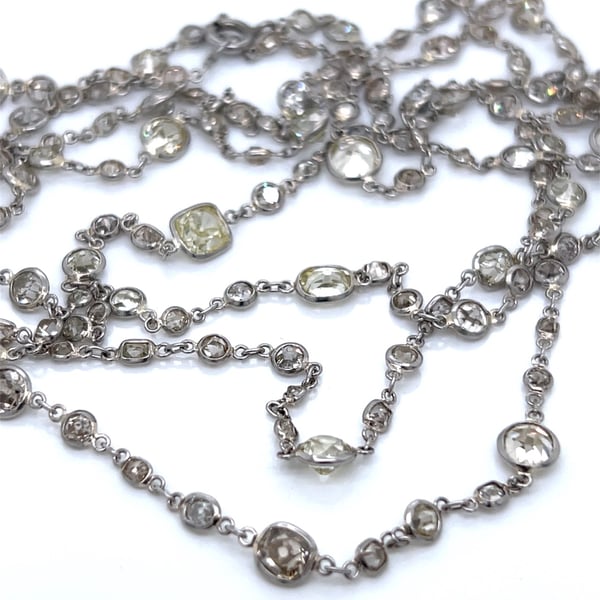 Platinum 39.00 Ct. Diamond by the Yard Necklace