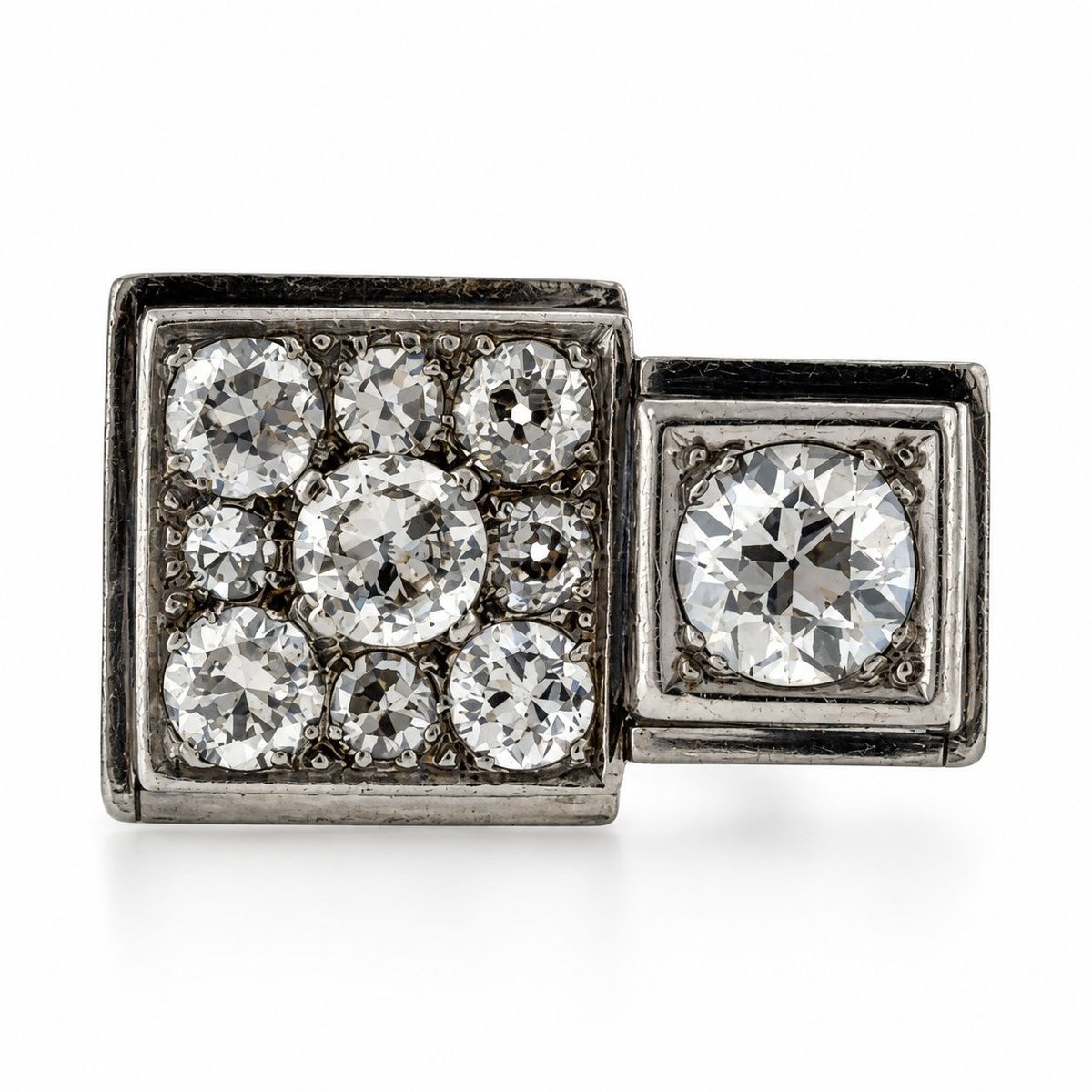 Art Deco Platinum Diamond Cocktail Ring