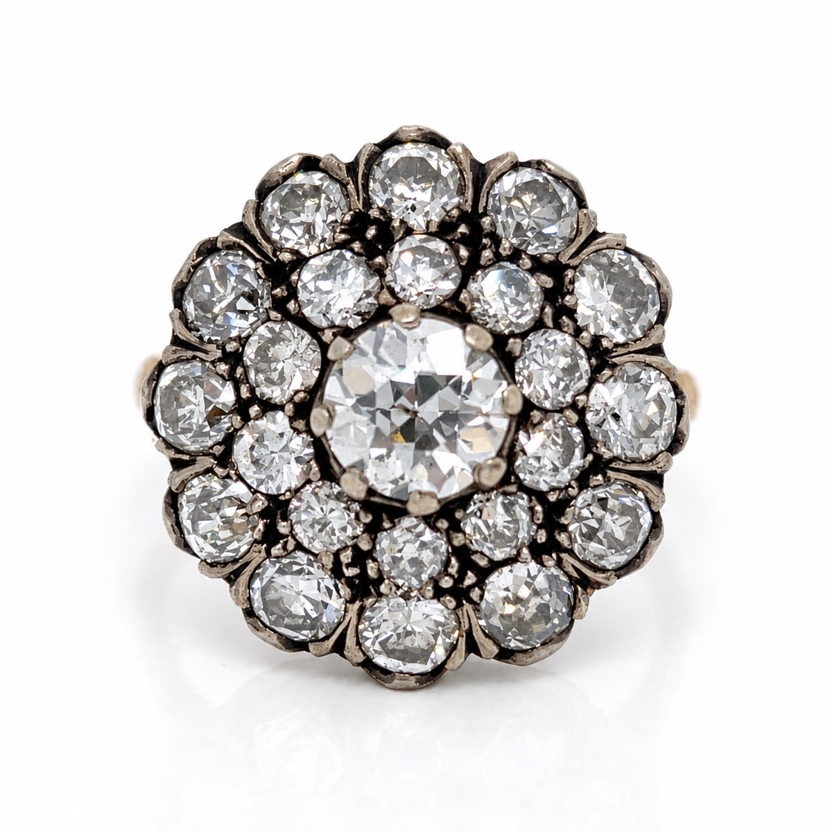 18K Yellow Gold & Silver Top 3.90 Ct. Diamond Ring
