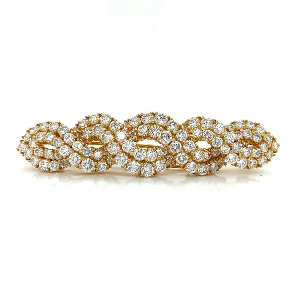 18K Yellow Gold 5.46 Ct. Diamond Brooch