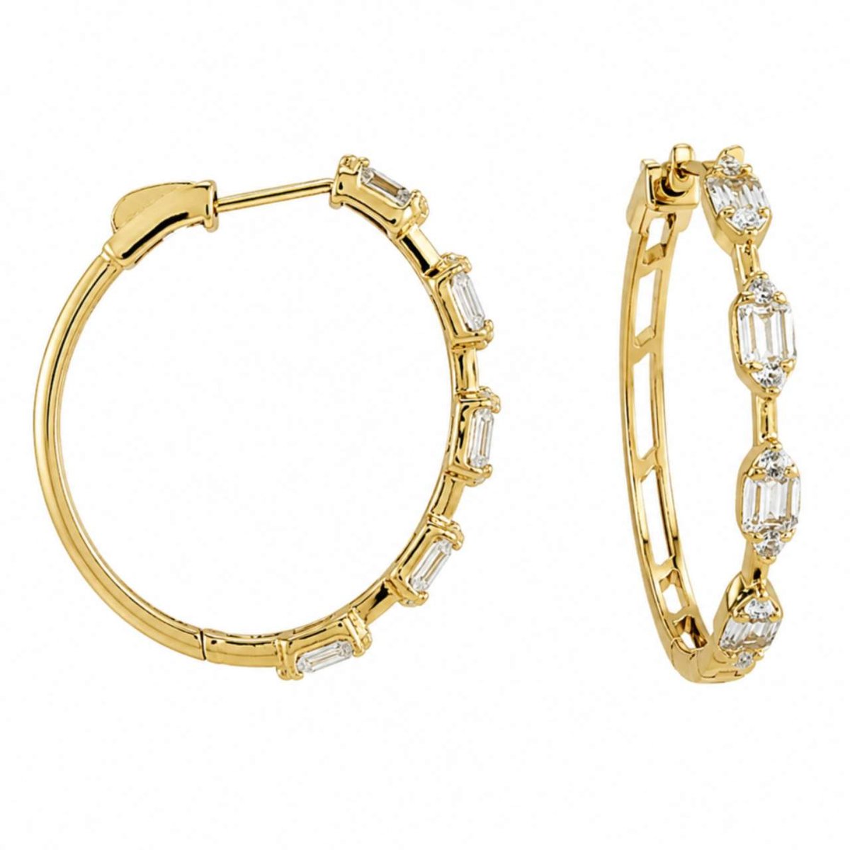 Diamond Hoops Marquise Illusion