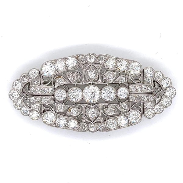 Art Deco Platinum 6.50 Ct. Diamond Brooch