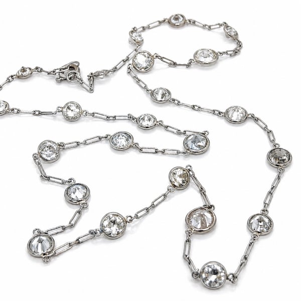 Platinum 13.50 Ct. Diamond by the Yard Necklace