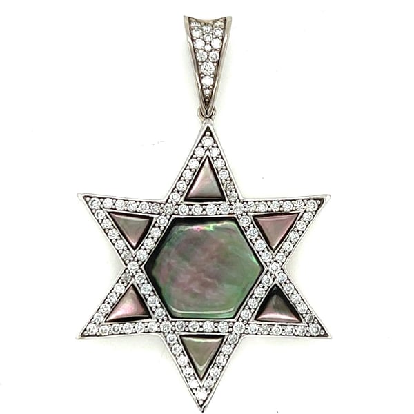 KABANA 14K White Gold Star of David Diamond Pendant