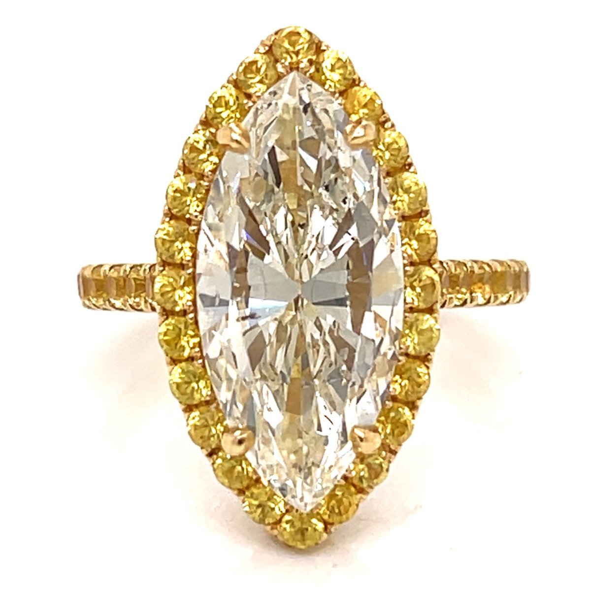 18K Yellow Gold 6.23 Ct. GIA Certified Marquise Diamond Ring