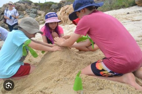 Survivor in the sand for children