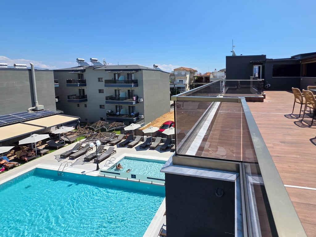 Beauty, Greek hospitality, and central location.