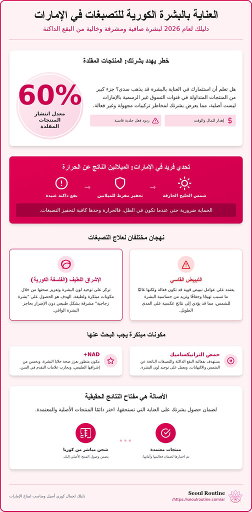 العناية بالبشرة الكورية للتصبغات الإمارات