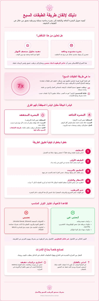 طريقة الطبقات السبع للبشرة الجافة