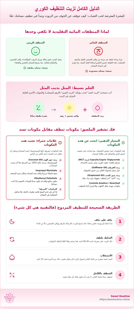 زيت التنظيف الكوري للبشرة المعرضة لحب الشباب