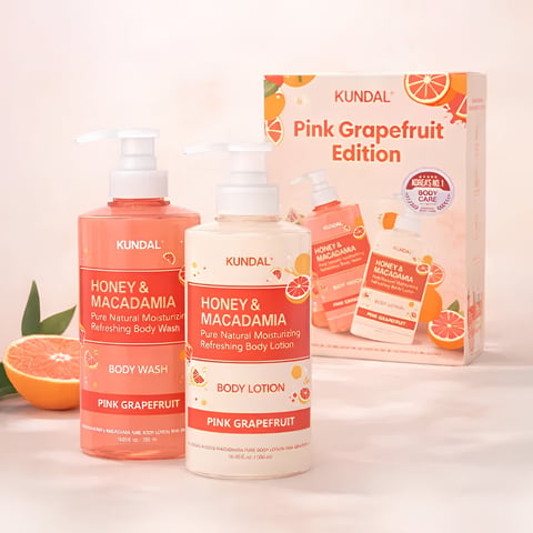 Pink Grapefruit Edition (Honey & Macadamia Body Wash 500 ml + Lotion 500 ml)