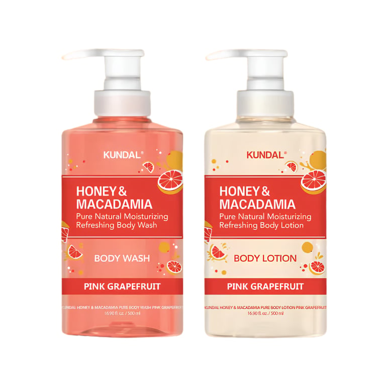 Pink Grapefruit Edition (Honey & Macadamia Body Wash 500 ml + Lotion 500 ml)