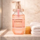 &Honey Melty Moist Repair Shampoo on marble bathroom shelf